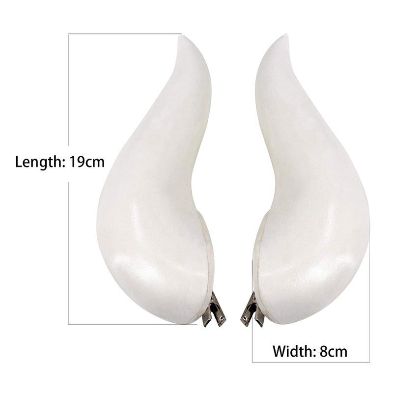 C-ZOFEK White Cosplay Horns with Clips for Bowsette Cosplay Costume Halloween Accessory (Horns) - Image 3